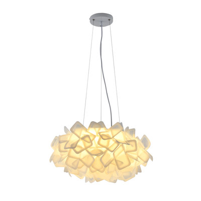 1-Light White Acrylic Cloud LED Chandelier 