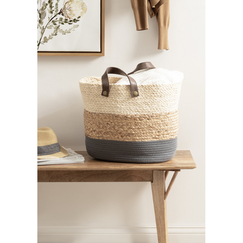 Rounded Woven Seagrass Storage Basket