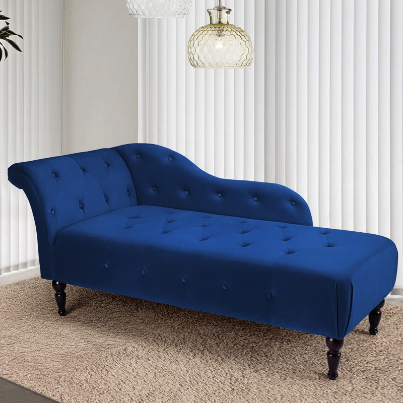 Flâneuse rembourrée, Velours bleu