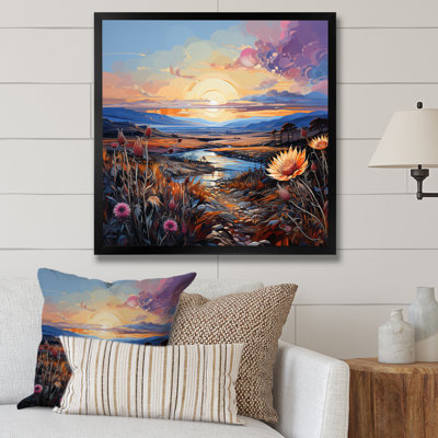 " Thistle Flower Field Sunset I "