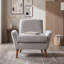 Chaise d'appoint moderne rembourrée avec pieds et accoudoirs en bois d'hévéa-1966070465
