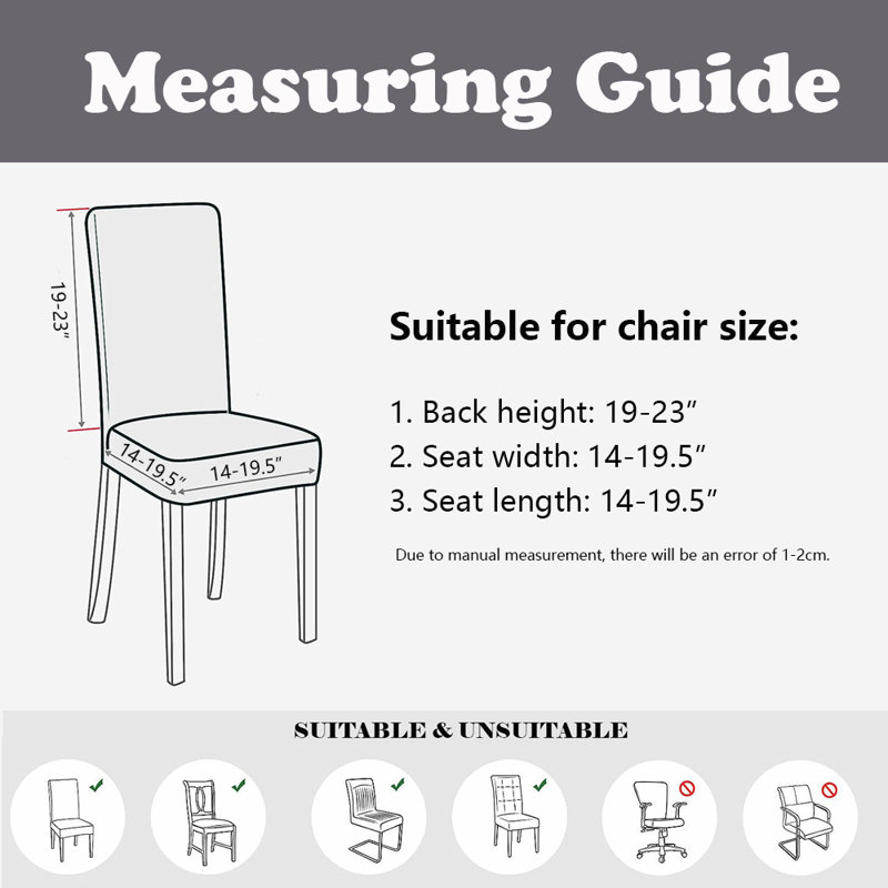Housse pour chaise de salle à manger, housse extensible imperméable pour chaise Parsons, ensemble de 4