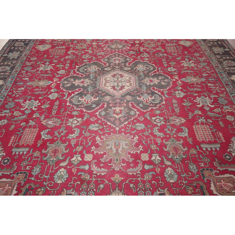Tapis rose fuchsia rétro 10x13
