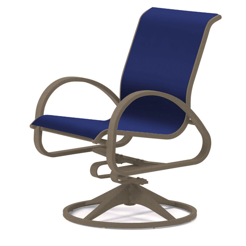 Fauteuil de patio pivotant Hiraku, Atlantis bleu royal Sunbrella®, Désert texturé