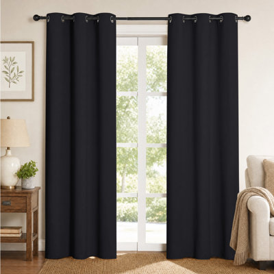 Bedroom Room Darkening Curtains Triple Weave Microfiber Grommet Top Thermal Insulated Solid Room Darkening Panels/Drapes for Living Room
