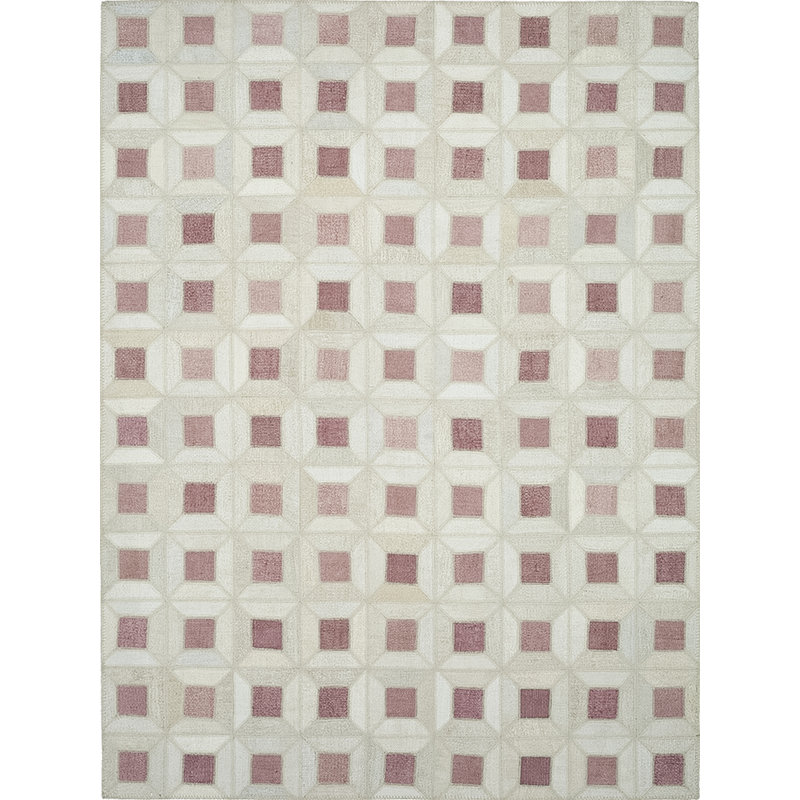 Tapis rose en coton noué à la main