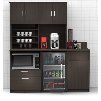 Buffet Sideboard Kitchen Break Room Lunch Coffee Kitchenette Cabinets 3 Pc Espresso – Factory Assembled (Furniture Items Purchase Only) -  Breaktime, 3003