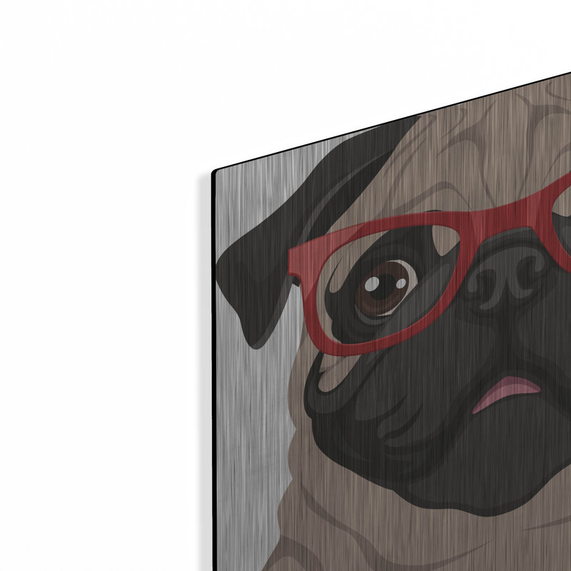 "Carlin portant des lunettes de hipster 6" par Furbaby Affiliates, H 12 po x l 12 po