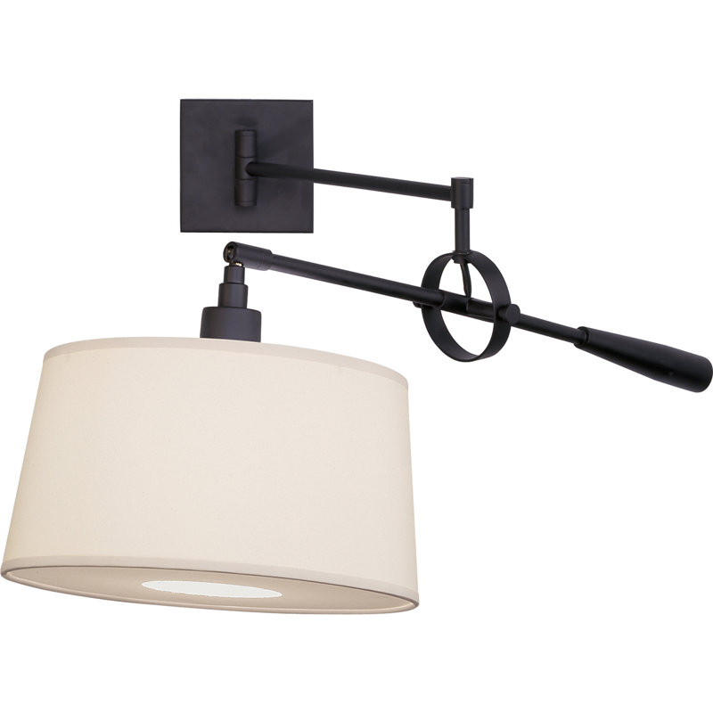 Real Simple Steel Plug-in Swing Arm Sconce, Matte Black Powder Coat