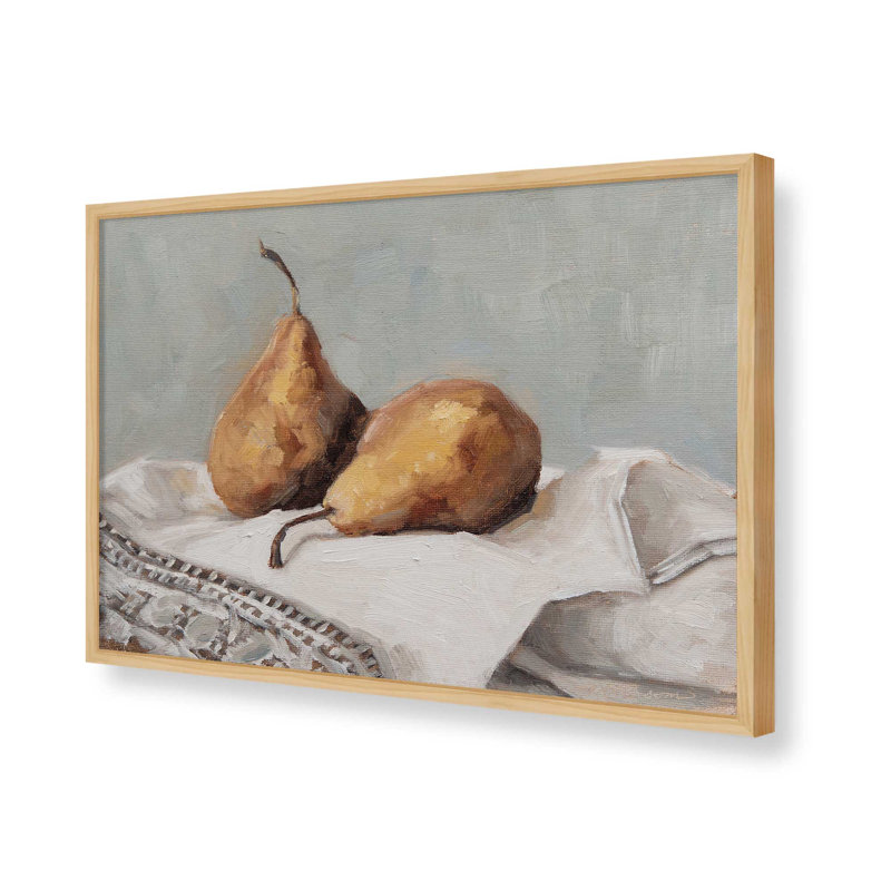 «Pears On A Tea Towel 2» par Miss Mustard Seed, reproduction d'art, Tanné, H 30 po x l 40 po