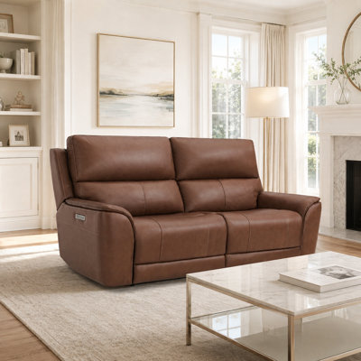 82.5" Triple Power Leather Loveseat with Zero Gravity Adjustable Lumbar Support and Built-In USB Port