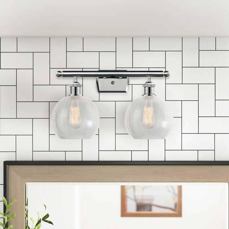 Éclairage pour meuble-lavabo à intensité variable Baptista, Chrome poli