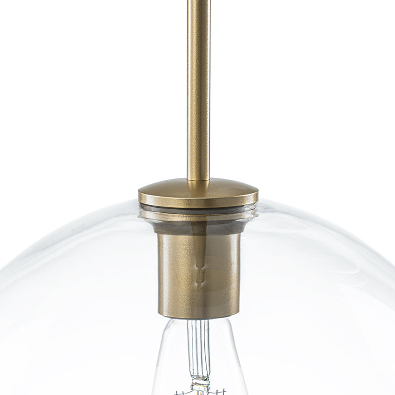 Luminaire suspendu sphérique moderne en verre transparent à 3 lumières