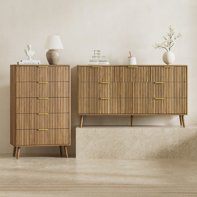 2 Pieces Bedroom Set, Walnut
