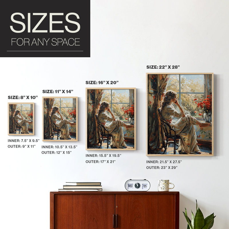 WOMEN Series CCCXXVII Framed Print - Solid Wood, 15" H x 12" W