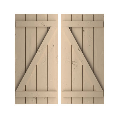 Volets rustiques en bois à quatre planches