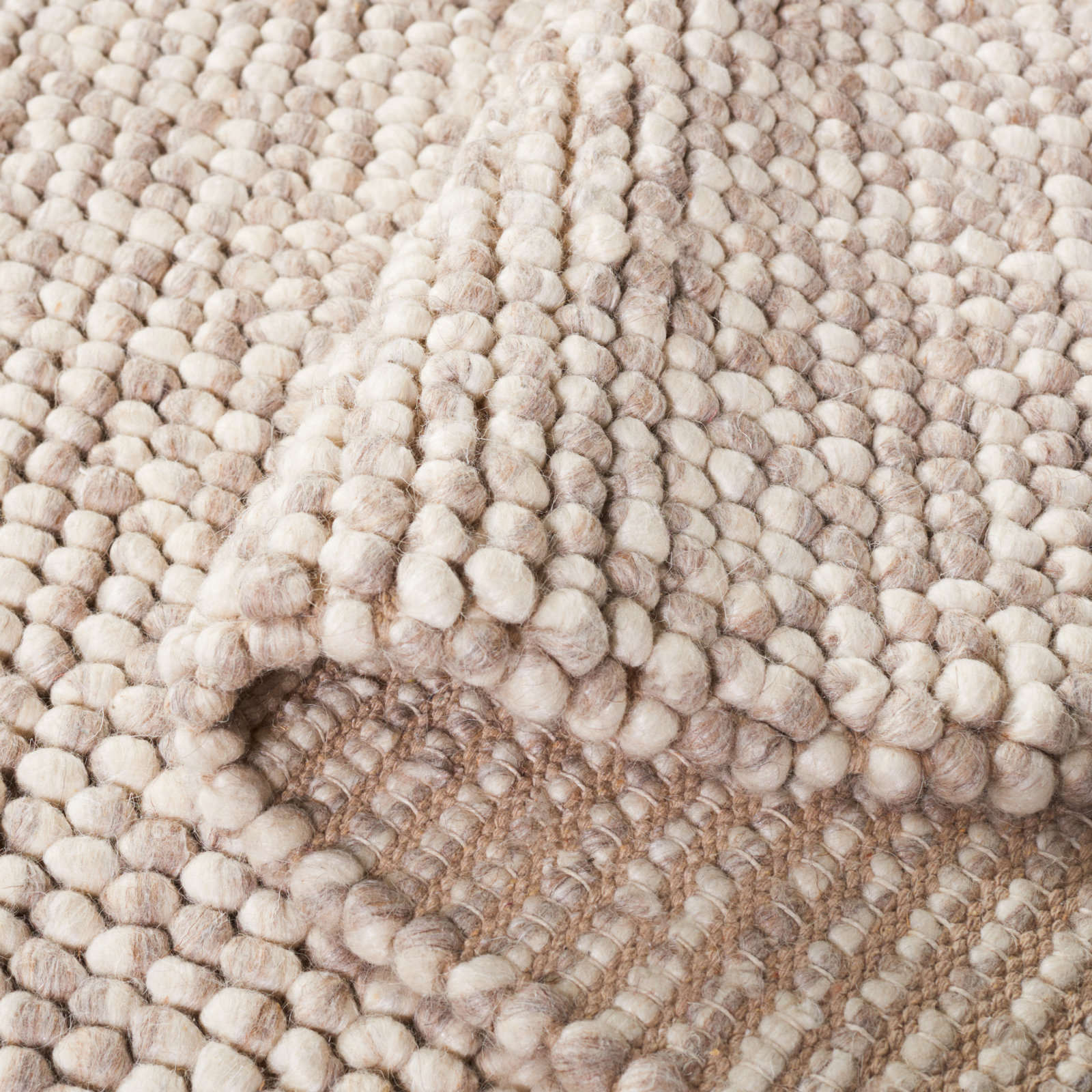 Elle Handmade Beige Rug, Round 6'