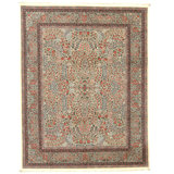 Hand Knotted Wool Area Rug in Ivory And Light Green