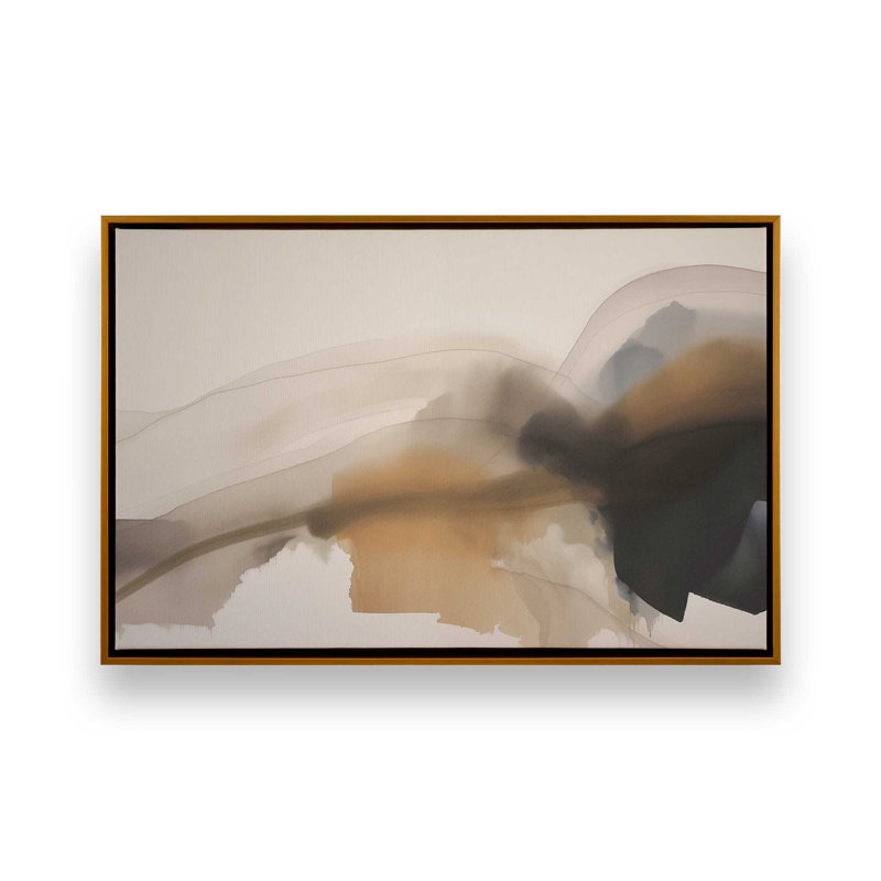 Rustic Elegance Noir, reproduction sur toile, H 12,75 po x l 18,75 po x P 1,75 po, Cadre flottant or poli