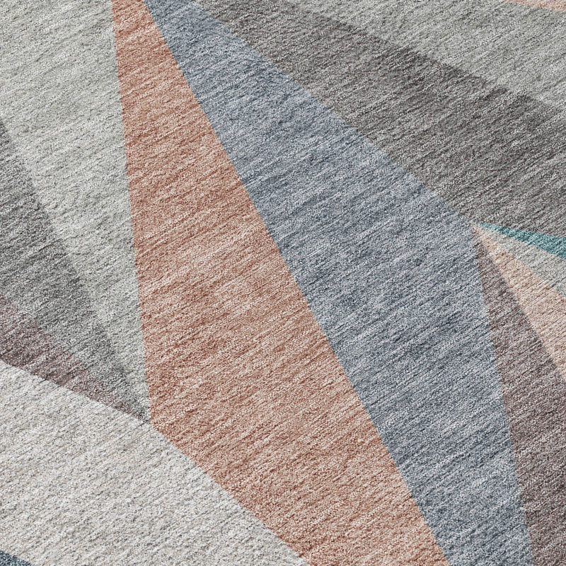 Machine Washable Indoor/Outdoor Corbin ACN2265 Geometric Rug, Rectangle 10' x 14'