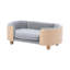 Lit pour chien surélevé de style scandinave Gaidis pour animaux de compagnie de petite et moyenne taille, avec pieds en bois massif, dossier courbé, coussin en velours amovible, matériau respirant, mousse rebondie-121274494