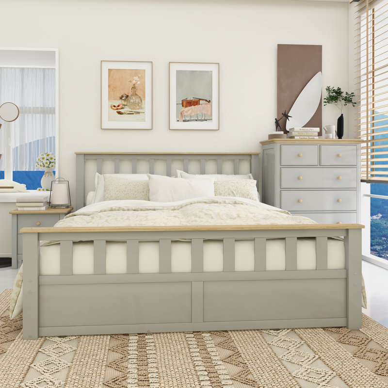 Condatore 43.3'' Platform Bed, Gray/Brown, Queen
