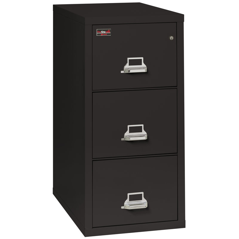 Fireproof 3 - Drawer File Cabinet, Black, Key Lock
