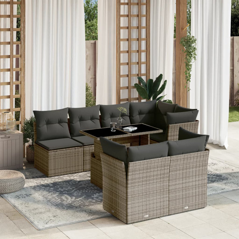 Vidaxl Garden Sofa Set Gray