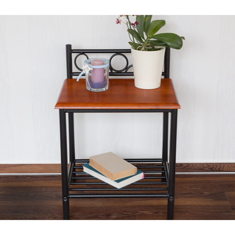 Errol 45cm W Metal Bedside Table