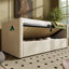 Lit de jour rembourré, cadre de lit de rangement hydraulique avec chargement USB et Type-C, cadre de lit avec lattes de bois et dossier de canapé touffeté, velours (sans matelas)-121239175