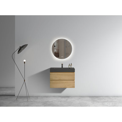 Meuble-lavabo de salle de bain 30 po en chêne naturel - Rangement spacieux et tiroirs silencieux
