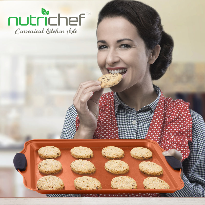 NutriChef 5-Piece Copper Nonstick Carbon Steel Baking Pan Set