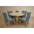 Ensemble de salle à manger 48 po en bois massif Jensen avec 4 chaises Jill en tissu