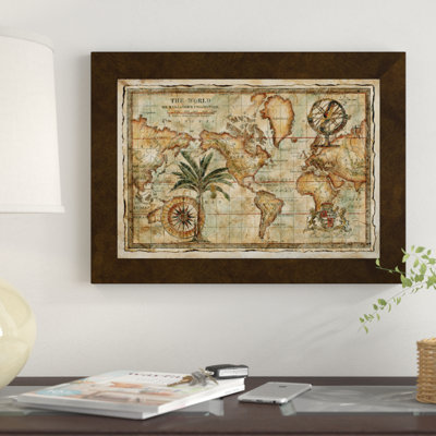 " World Map With Globe " by World Art Group