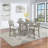Light Gray Dining Table Round Dining Table  Open Shelf Acacia Veneer