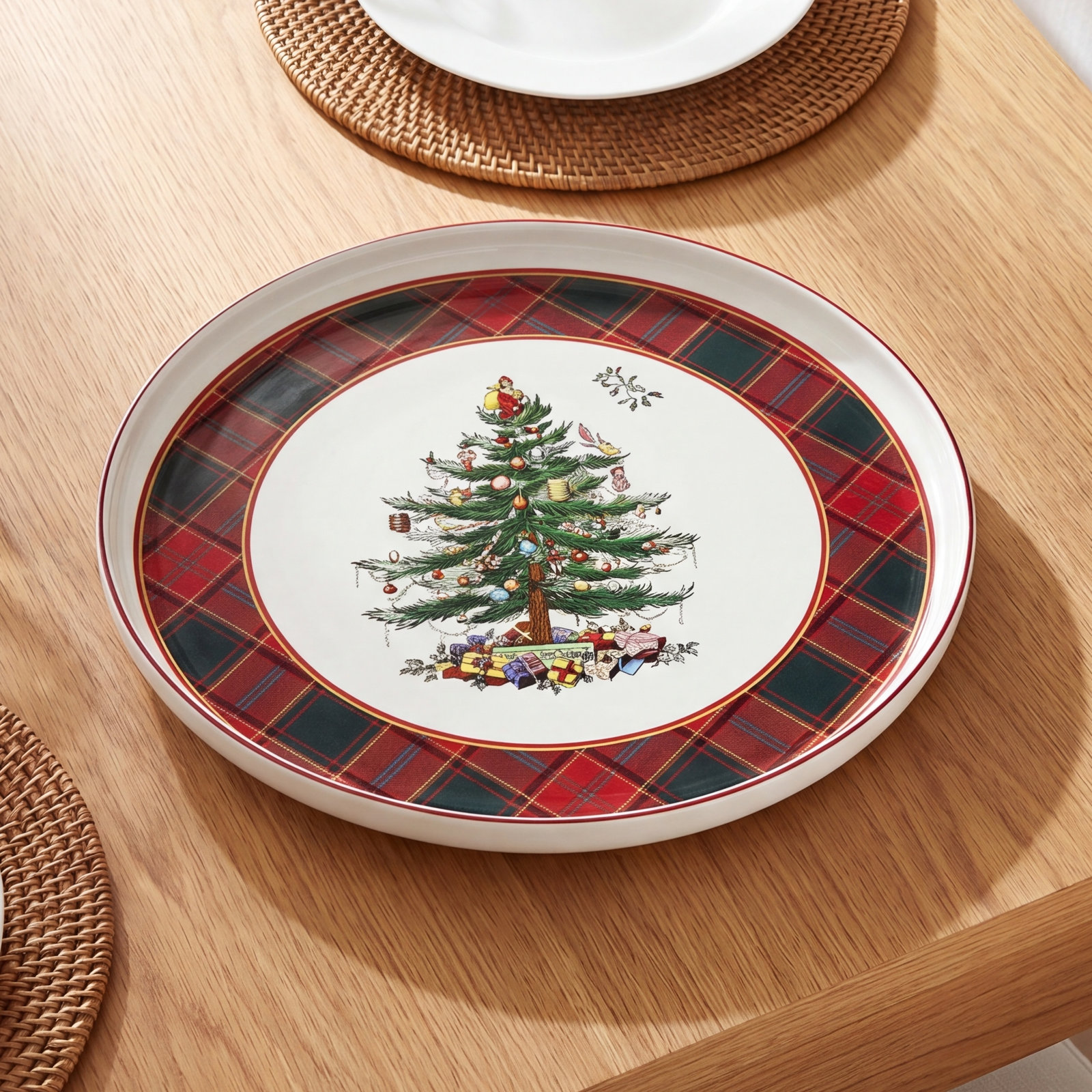 Christmas Tree Tartan Lazy Susan
