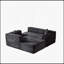 Canapé modulaire à compression avec méridienne confortable, canapé en L désossé pour le salon et la chambre à coucher, conception modulaire minimaliste, assise profonde, velours côtelé noir-1515358475