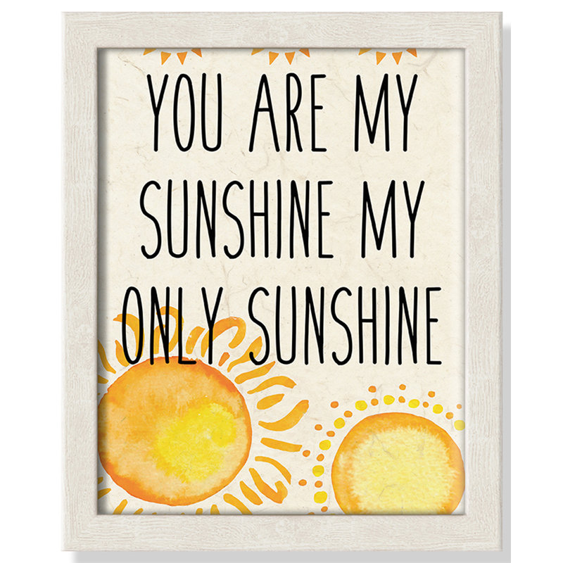 Sunshine A' Wall Decal, White Woodgrain Box Framed, 10" H x 8" W x 1.18" D