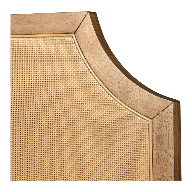 Toasted Almond Queen Platform Bed with Cane Panels