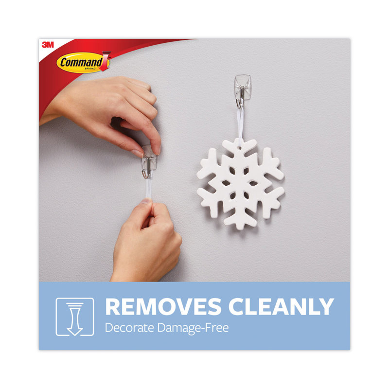 Command Clear Small Wire Hooks with Adhesive Strips, 40 Pack