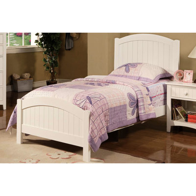 Lit simple pour lit de jeunes simple - Contreplaqué avec lignes verticales contemporaines, taille de tête de lit pour plateau élégant