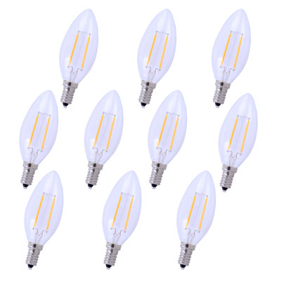 2.5W (25 Watt Equivalent) B10 LED, Non-Dimmable Light Bulb, E12/Candelabra Base
