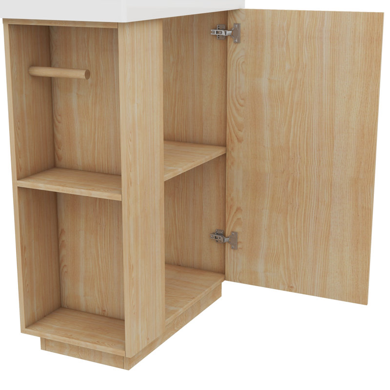 Meuble-lavabo moderne 21,6 po avec lavabo en céramique, autoportant moderne