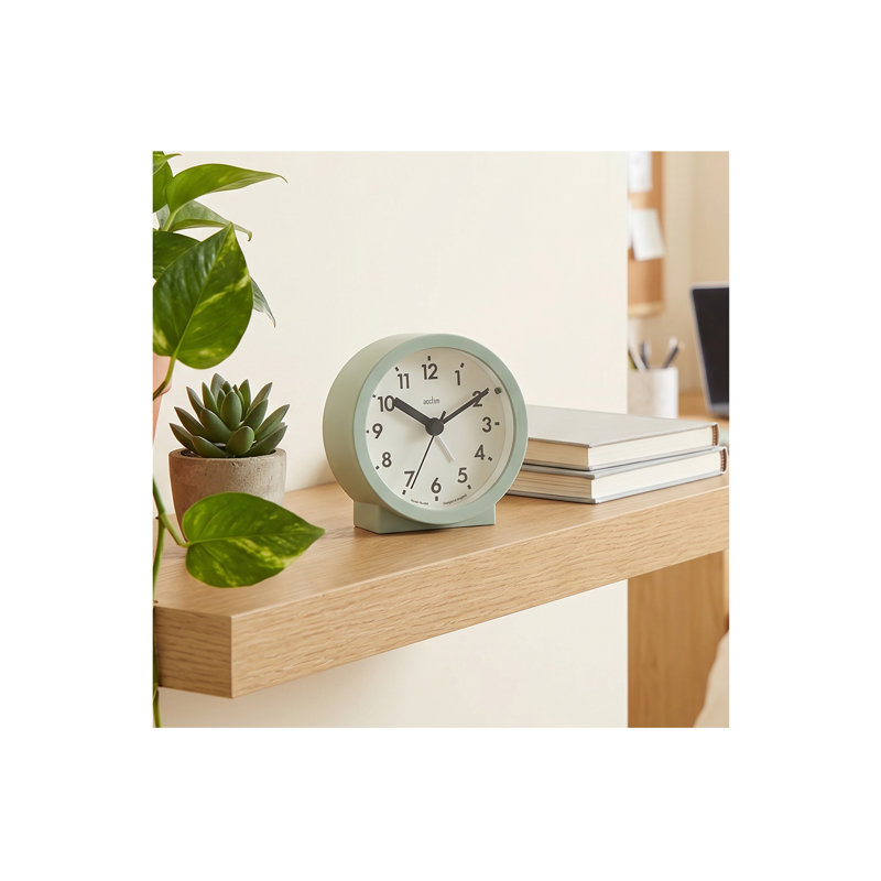 Acctim Gaby Small Analogue Contemporary Beside Alarm Clock, Cool Mint