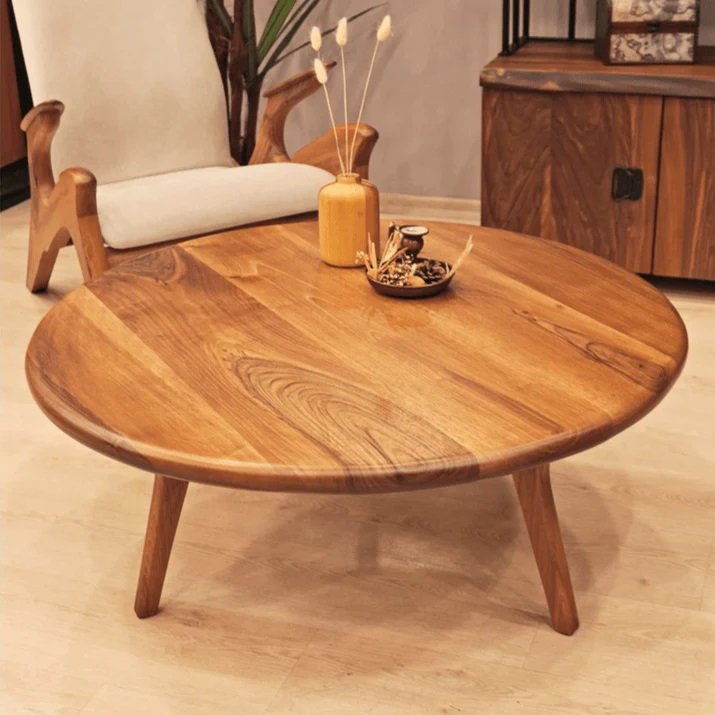 Table basse Jasper - Ronde, noyer