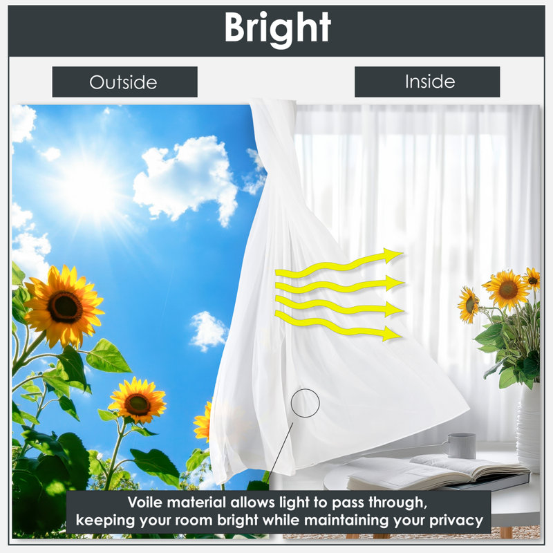 Lucile Semi Sheer Curtain, 116cm Width x 183cm Drop