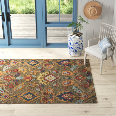 Floral Wool Hand Tufted Area Rug