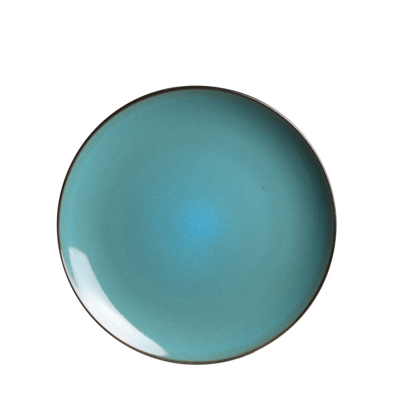 Teal Porcelain Square Dinnerware Set, Service for 4