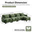 Canapé surdimensionné en forme de L à 4 places en chenille, avec 4 coussins de taille exquise et 1 repose-pieds mobile, conception incurvée ergonomique, canapé modulaire facile à assembler pour le bureau du salon-706312284