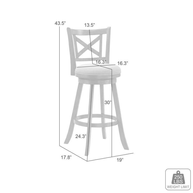 Tabouret de bar pivotant en bois Kodi, Beige, 1, Tabouret de bar (siège d'une hauteur de 30 po)